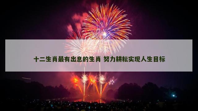十二生肖最有出息的生肖 努力耕耘实现人生目标