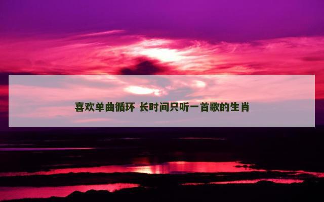 喜欢单曲循环 长时间只听一首歌的生肖