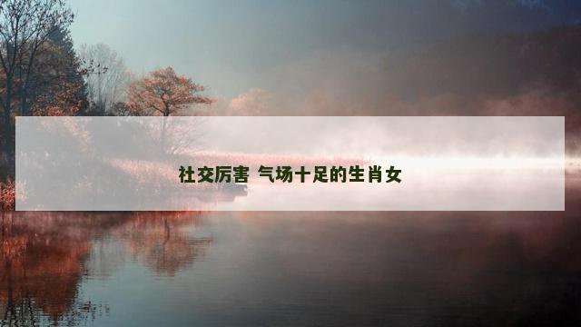 社交厉害 气场十足的生肖女