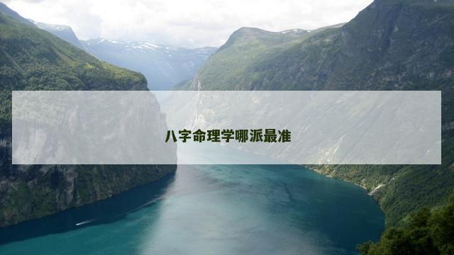 八字命理学哪派最准