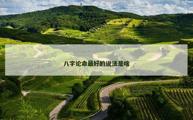 八字论命最好的说法是啥