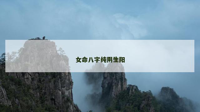 女命八字纯阴生阳