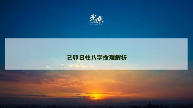 己卯日柱八字命理解析