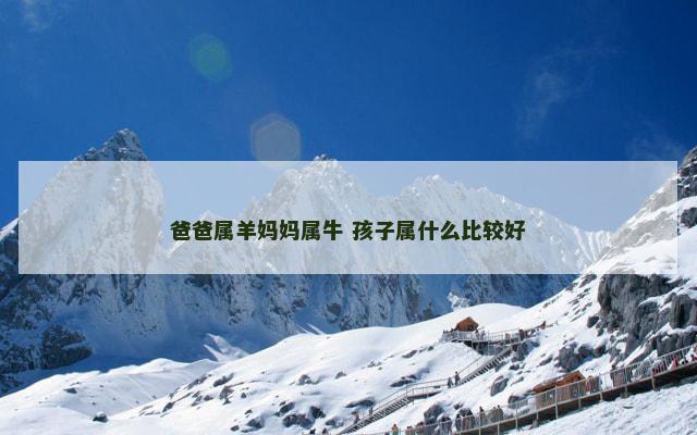 爸爸属羊妈妈属牛 孩子属什么比较好