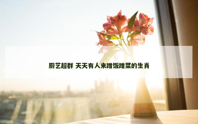 厨艺超群 天天有人来蹭饭蹭菜的生肖
