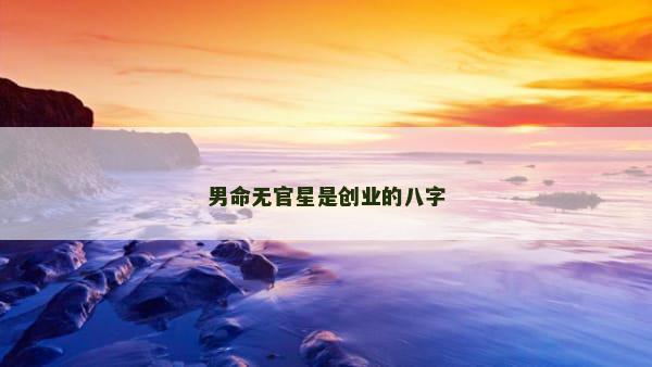 男命无官星是创业的八字