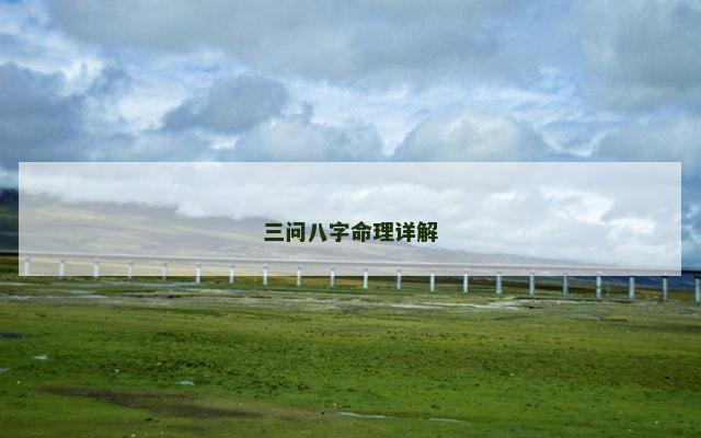 三问八字命理详解