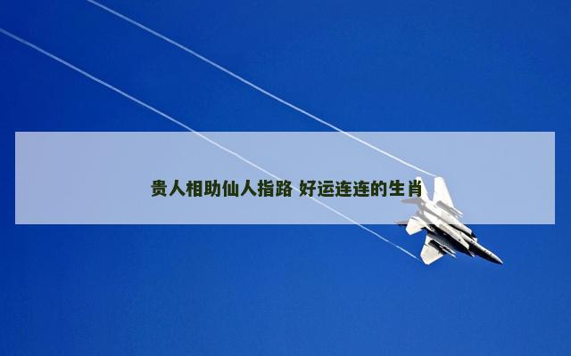 贵人相助仙人指路 好运连连的生肖