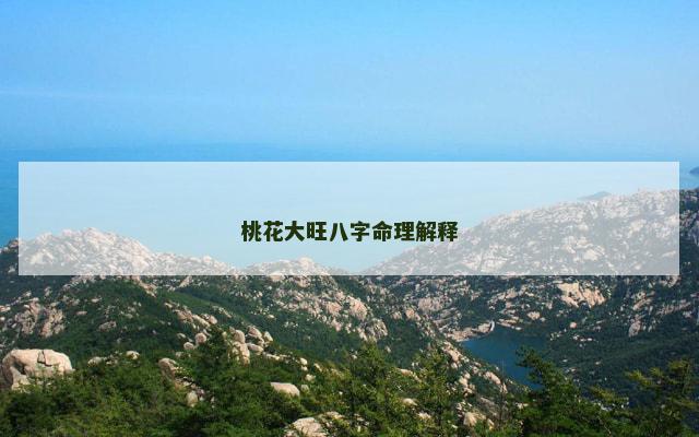 桃花大旺八字命理解释