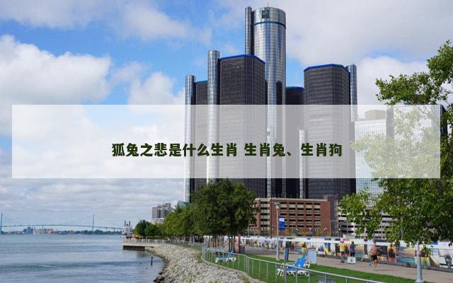 狐兔之悲是什么生肖 生肖兔、生肖狗