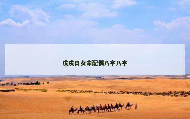 戊戌日女命配偶八字八字
