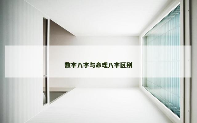 数字八字与命理八字区别