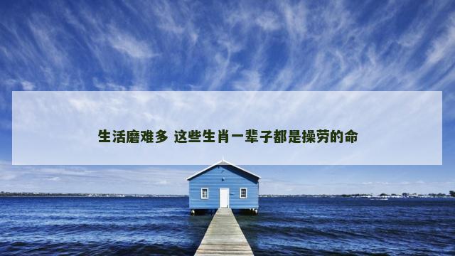 生活磨难多 这些生肖一辈子都是操劳的命