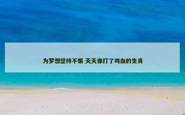 为梦想坚持不懈 天天像打了鸡血的生肖