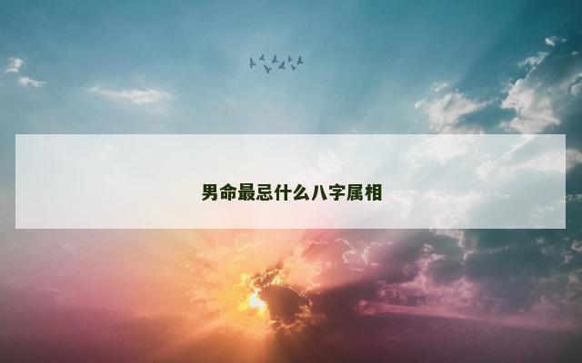 男命最忌什么八字属相