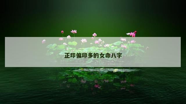 正印偏印多的女命八字