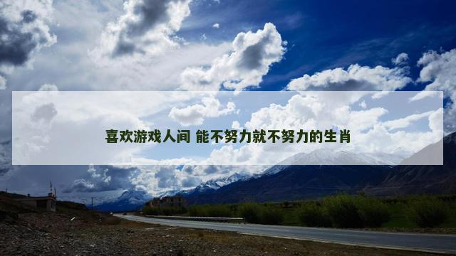 喜欢游戏人间 能不努力就不努力的生肖