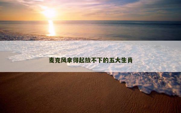 麦克风拿得起放不下的五大生肖