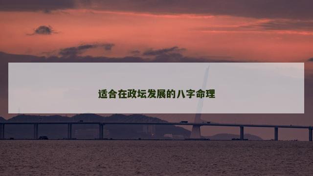 适合在政坛发展的八字命理