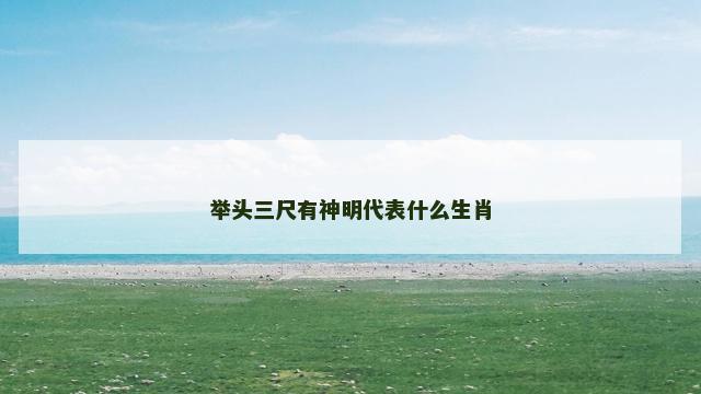 举头三尺有神明代表什么生肖