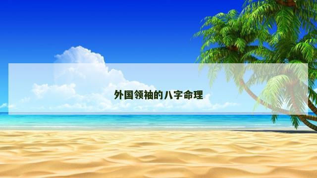 外国领袖的八字命理