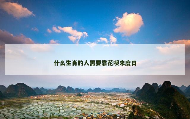 什么生肖的人需要靠花呗来度日