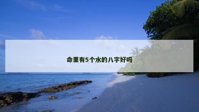 命里有5个水的八字好吗