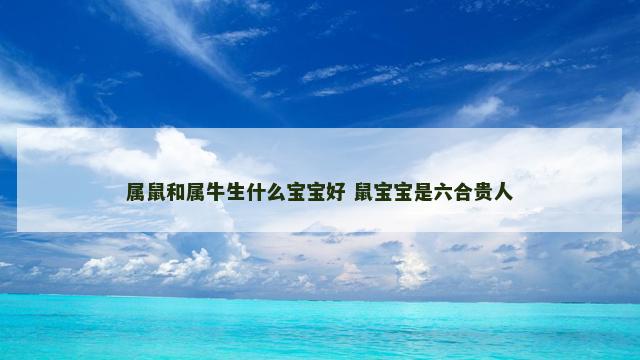 属鼠和属牛生什么宝宝好 鼠宝宝是六合贵人