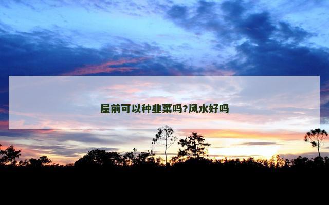 屋前可以种韭菜吗?风水好吗