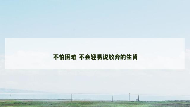 不怕困难 不会轻易说放弃的生肖