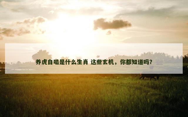 养虎自啮是什么生肖 这些玄机，你都知道吗？
