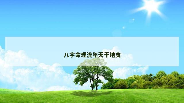 八字命理流年天干地支