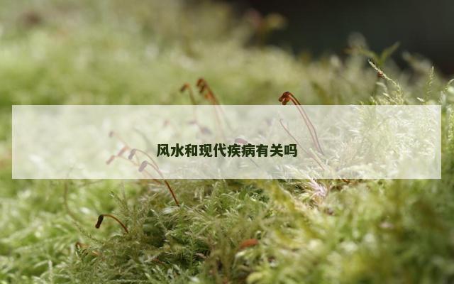 风水和现代疾病有关吗