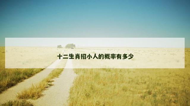 十二生肖招小人的概率有多少