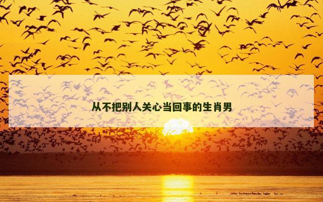 从不把别人关心当回事的生肖男