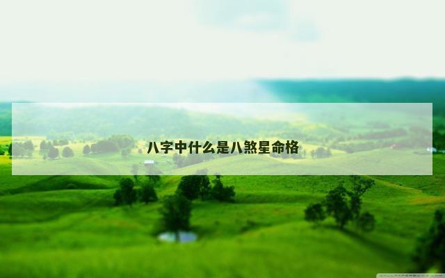 八字中什么是八煞星命格