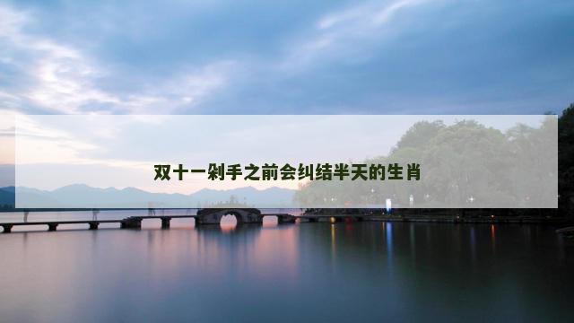 双十一剁手之前会纠结半天的生肖