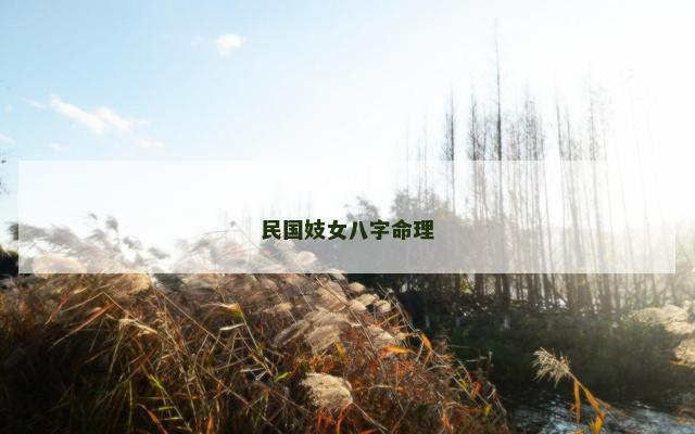 民国妓女八字命理