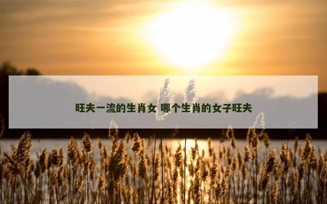 旺夫一流的生肖女 哪个生肖的女子旺夫