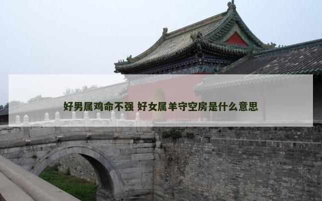 好男属鸡命不强 好女属羊守空房是什么意思