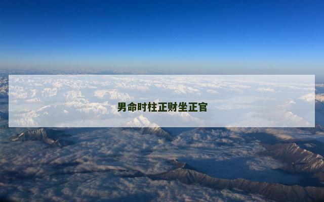 男命时柱正财坐正官