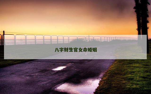 八字财生官女命婚姻