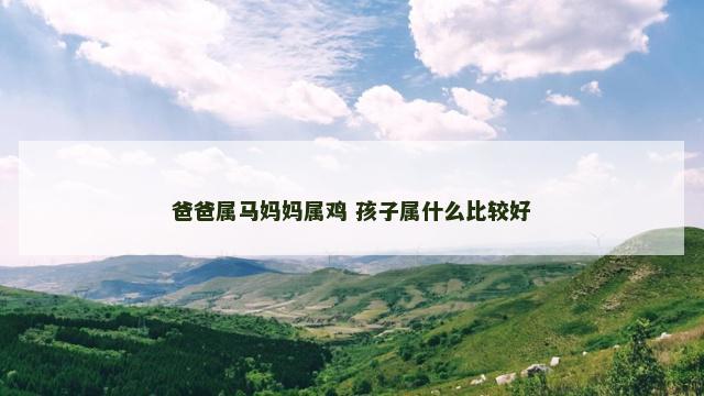 爸爸属马妈妈属鸡 孩子属什么比较好