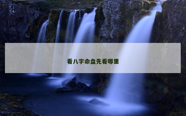 看八字命盘先看哪里