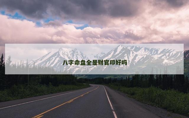 八字命盘全是财官印好吗