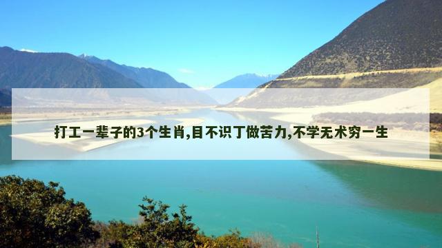 打工一辈子的3个生肖,目不识丁做苦力,不学无术穷一生