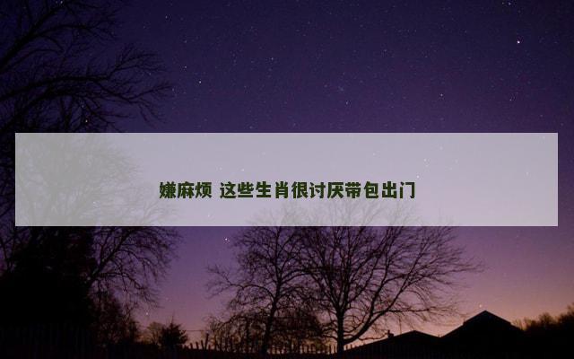 嫌麻烦 这些生肖很讨厌带包出门