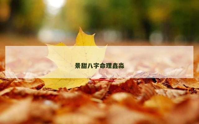 景甜八字命理鑫淼