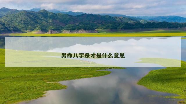 男命八字杀才是什么意思
