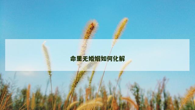 命里无婚姻如何化解